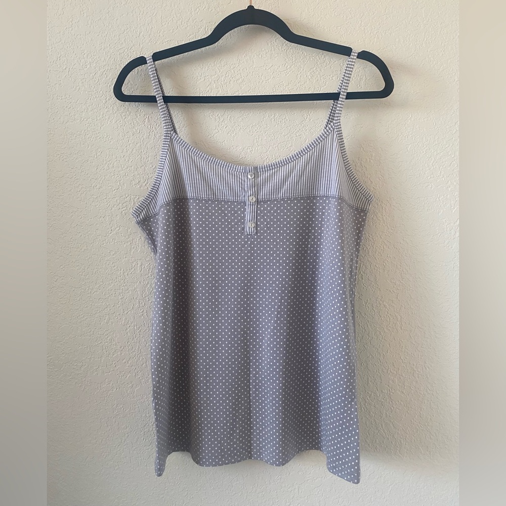 Maurices Large Gray Polka Dots Tank Top